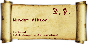 Wunder Viktor névjegykártya